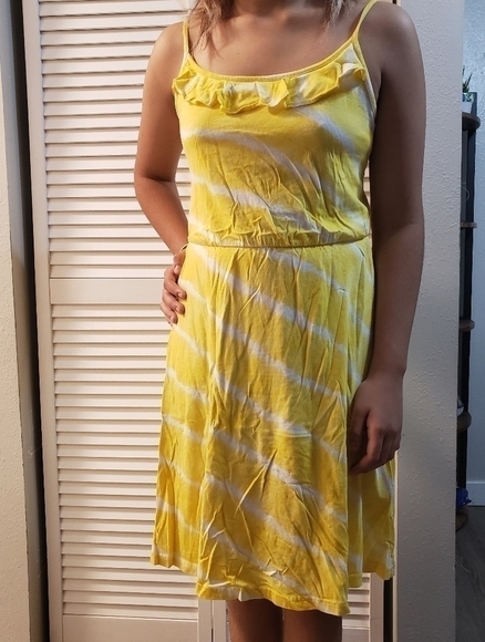 LOFT Dress, Colors yellow and white, Size XS. - Picture 2 of 7